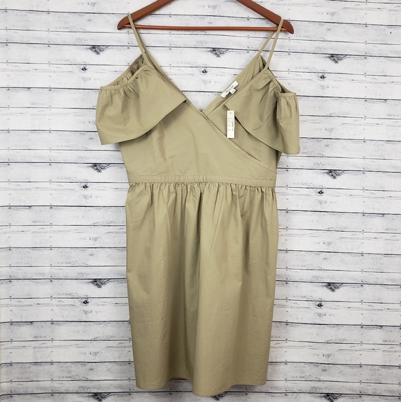 Madewell Khaki Cold-Shoulder Ruffle Dress ( - Picture 9 of 10